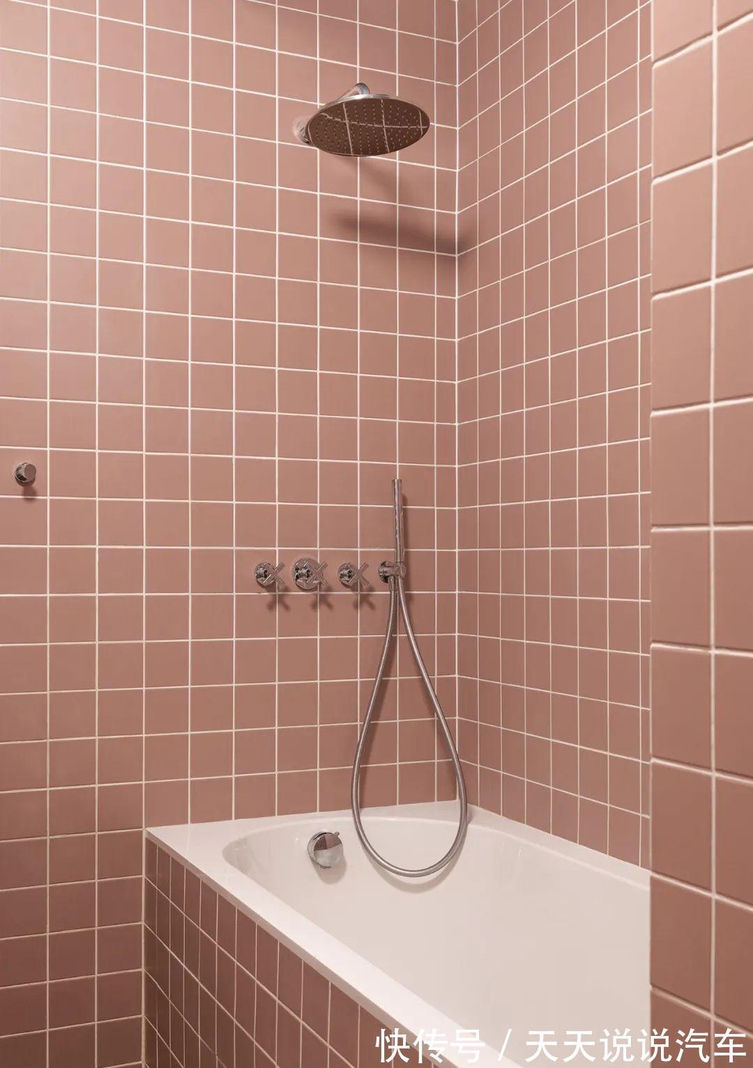 石膏线|57㎡极简,石膏线和复古家具,增加高级感;粉色卫浴间,太好看了