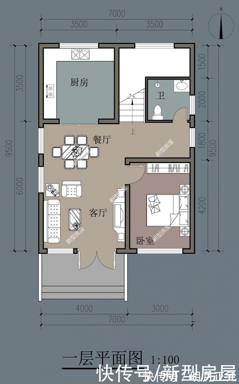 阳台|农村建房想要简约大气，推荐5套平屋顶图纸，总有一套适合你