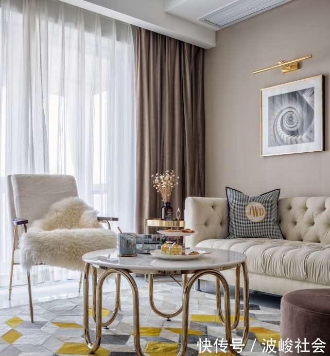 三居室|99平欧式风三居室,亮黄菱形低碳给极简欧式碰撞出不一样的色彩