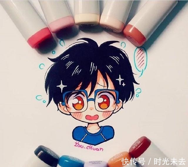 当头|人物马克笔Q版萌图,可以拿去当头像用