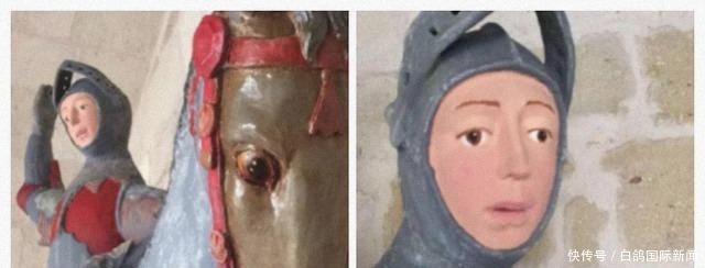 惨遭|画风奇特!西班牙古雕像惨遭遭毁容式修复
