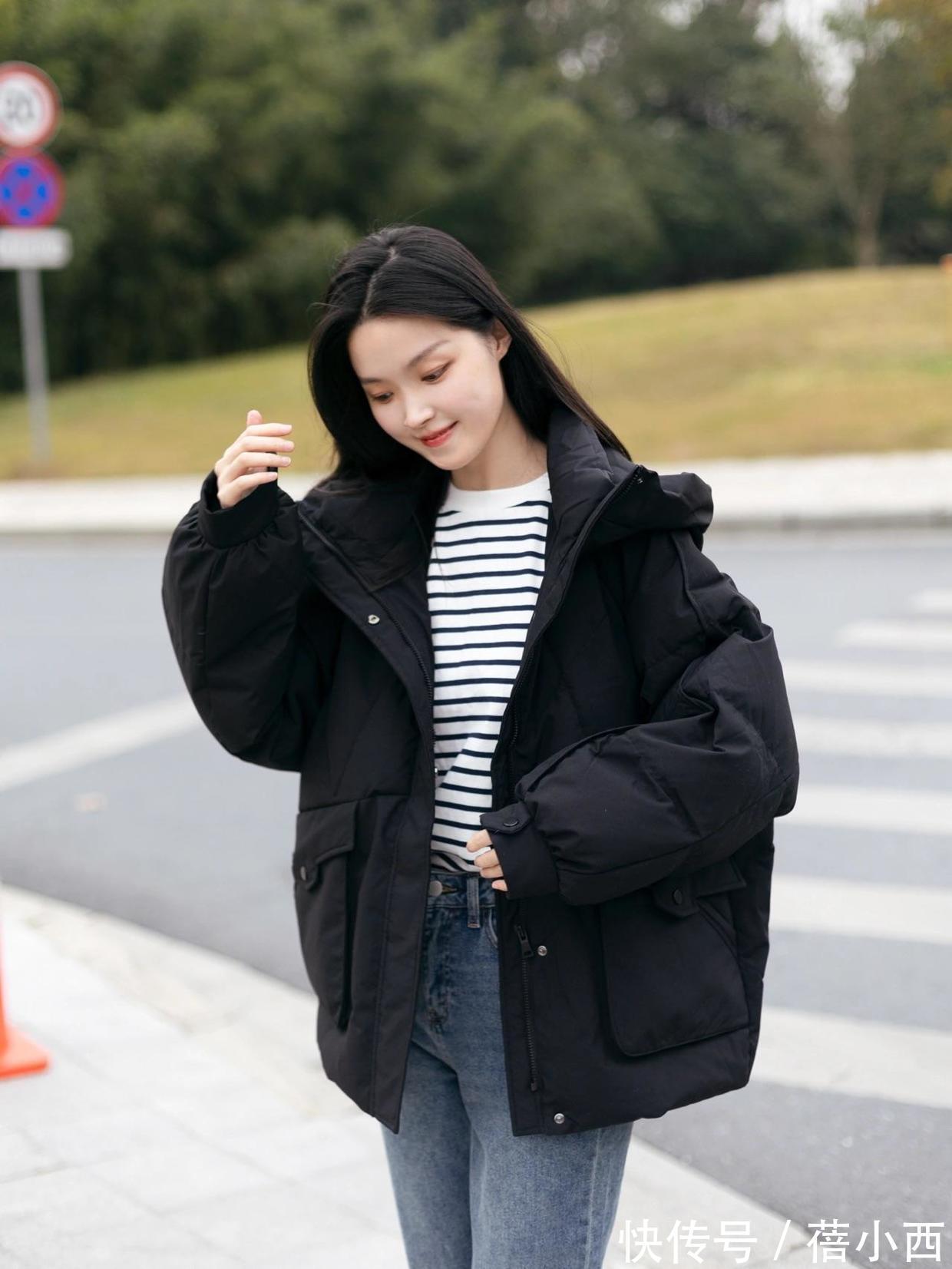 小姐姐|真正的保暖穿搭在这里,长款、短款羽绒服,配半身裙、裤子都很美