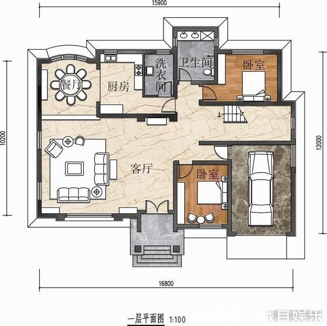 农村|三层农村自建房户型图设计，带车库，一层带多少间卧室才算合适