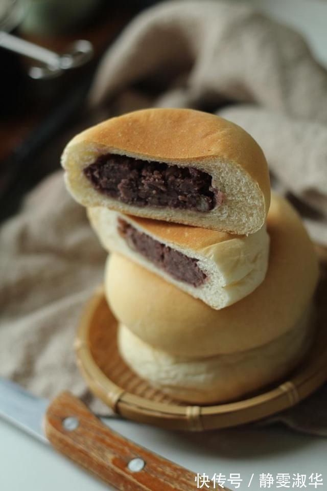 面团|松软馅多的日式红豆包，一定要学的水合法，你学会了吗？