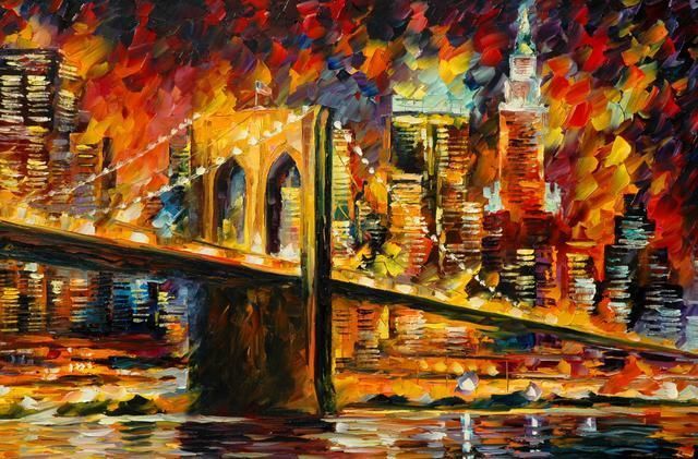 leonidafremov&现代印象以色列画家leonid afremov调色刀创作的缤纷炫丽油画