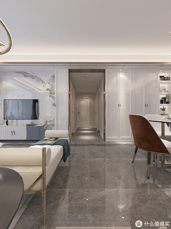 电视墙|难怪现在都喜欢装轻奢风格，原来可以这么美，看了她家后被治愈了