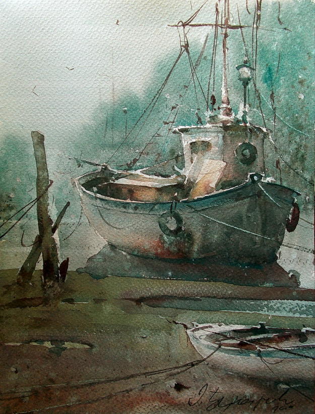 水彩画!水染的建筑与街道,塞尔维亚水彩画大师Dusan Djukaric作品(一)