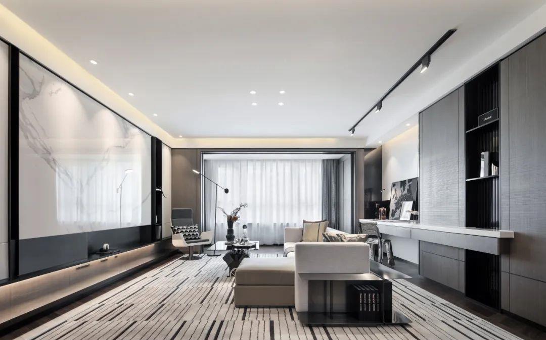 现代|138㎡现代轻奢风就得这么装,空间层次分明,舒适又高级