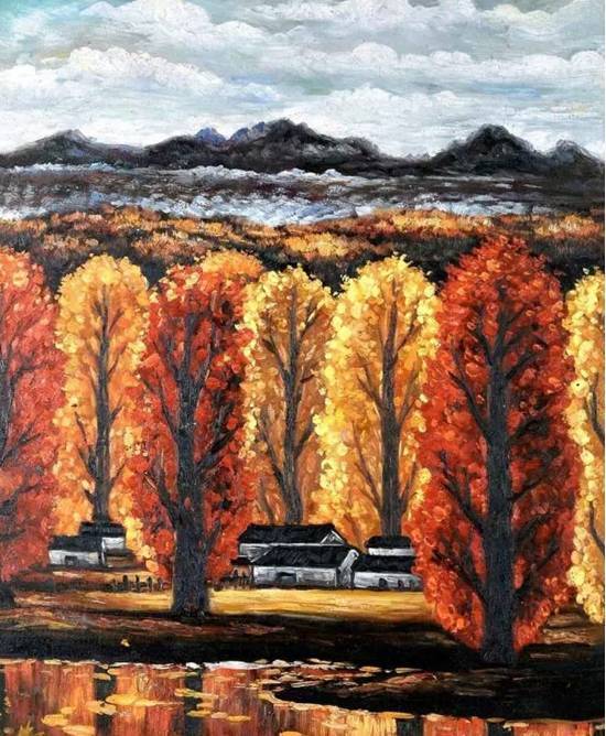 画幅$这两位大师笔下的秋色，梦幻迷离，思念无限