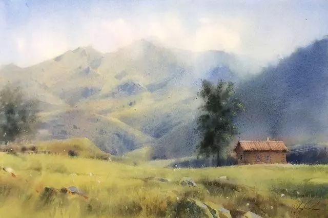 风景&轻盈、通透的谢尔盖.库尔巴托夫风景水彩画