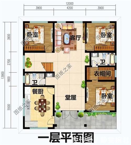 占地|乡下一层半房子设计图,经济实惠还美观,让您建房不用愁