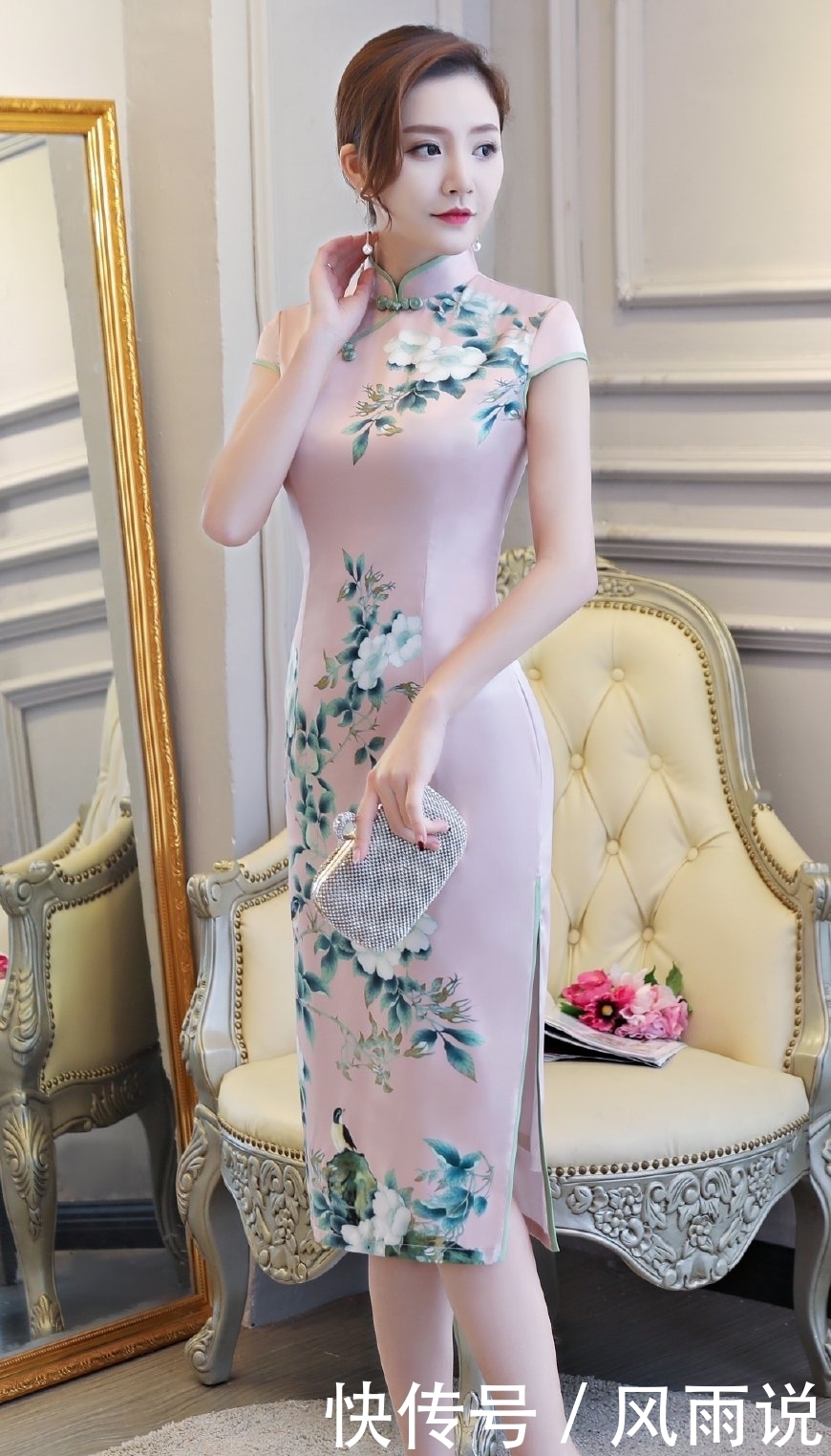 优雅的旗袍,穿出了丰润的她
