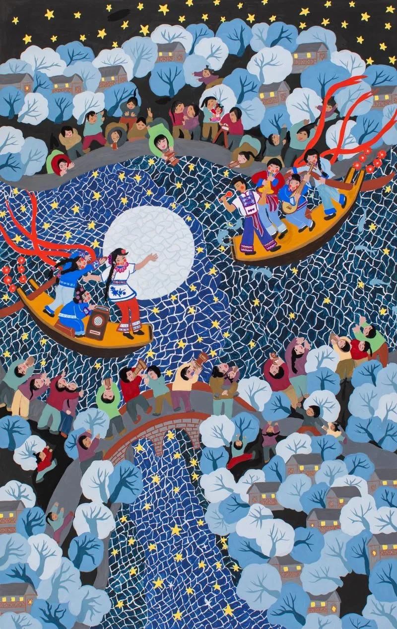 龙腾狮舞|文化走亲 云端悦展 嘉善姚庄农民画颂新时代