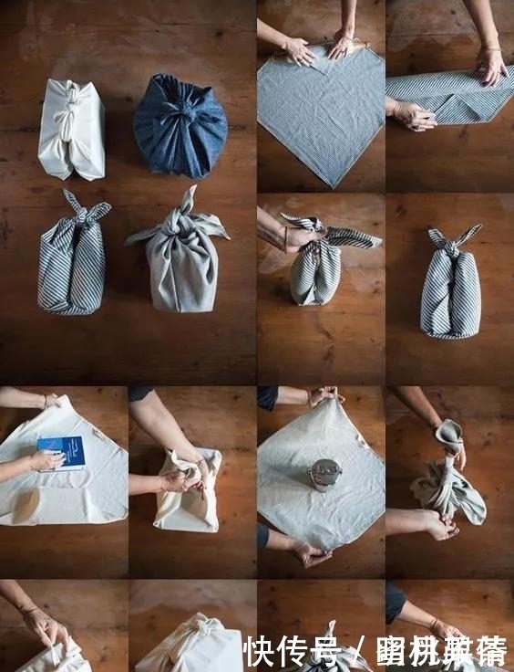 一块布打两个结,变身大容量高颜值收纳包,几十种折法好强大