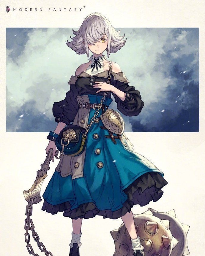 JK!这位画师笔下的JK小姐姐太帅了,一手拿书包,一手拿武器