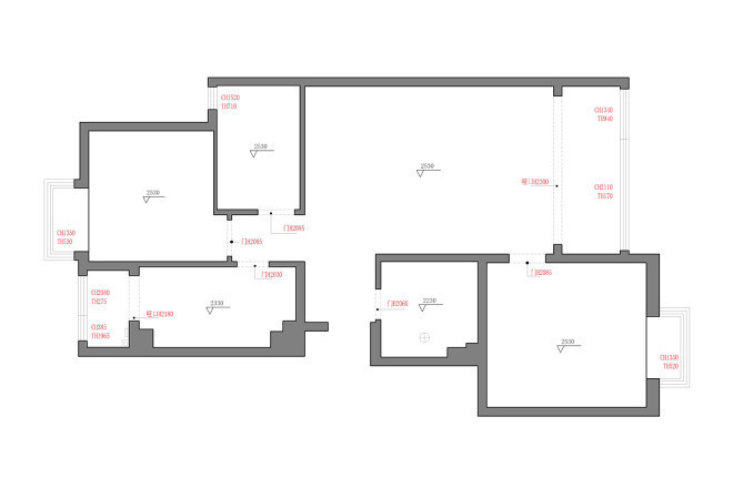 隔断|少见100㎡三居改两居,大胆配色尽显高级