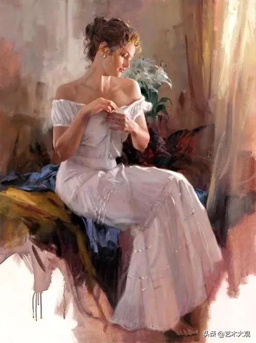 ri@西式风格淑女绘画——当代画家Richard S. Johnson人物油画欣赏