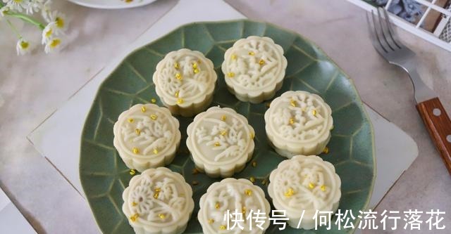 米粉|不用蒸不用烤，1分钟学会网红米月饼，低糖低脂，健康又好吃！