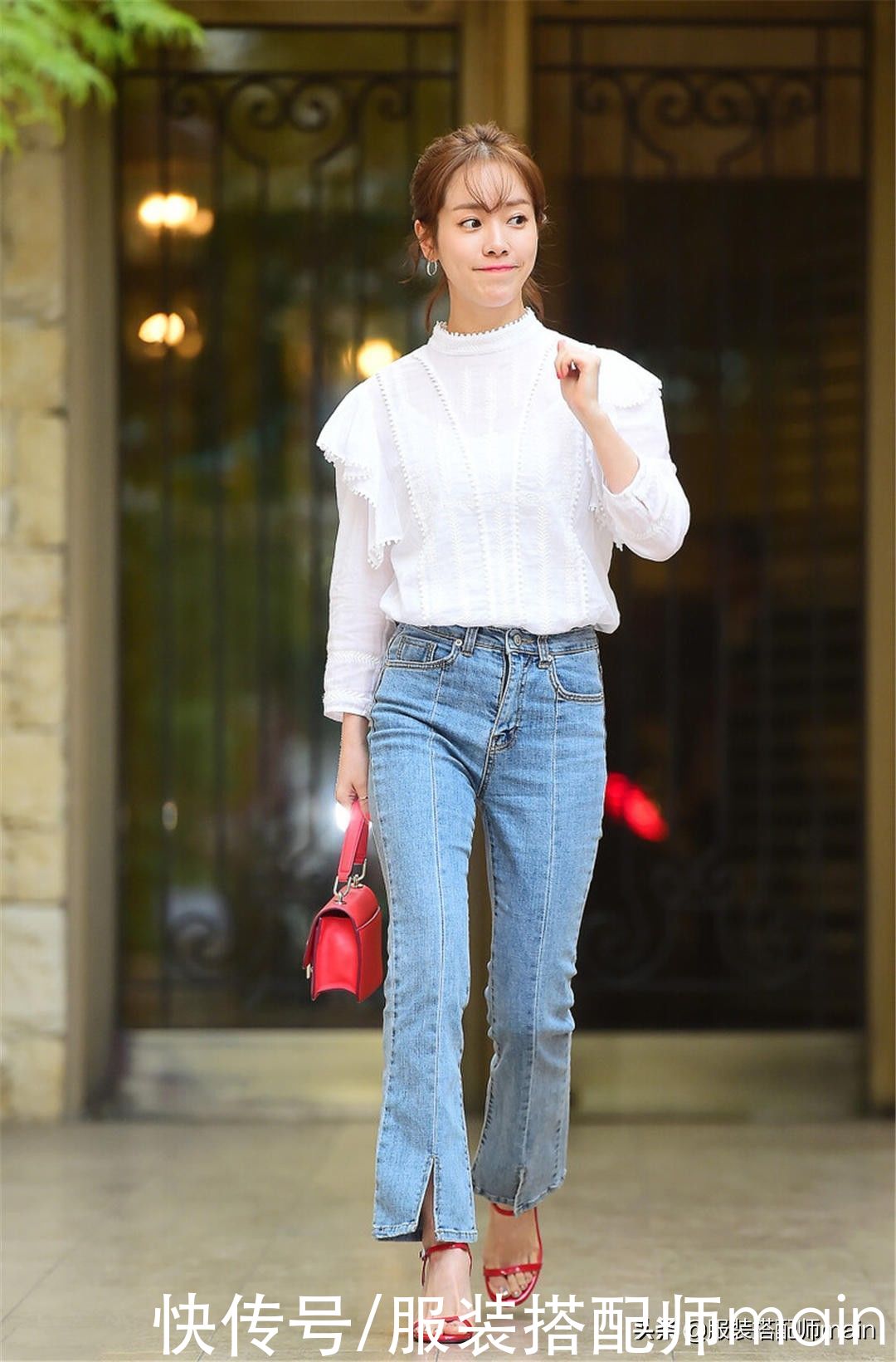 腿粗女孩怎么能少了喇叭裤，不靠PS也能“修”腿