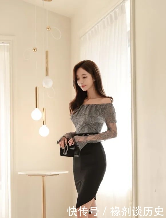 花帘|美图欣赏:孙允珠,灰浆沥色花帘幽梦抹肩蕾丝裙