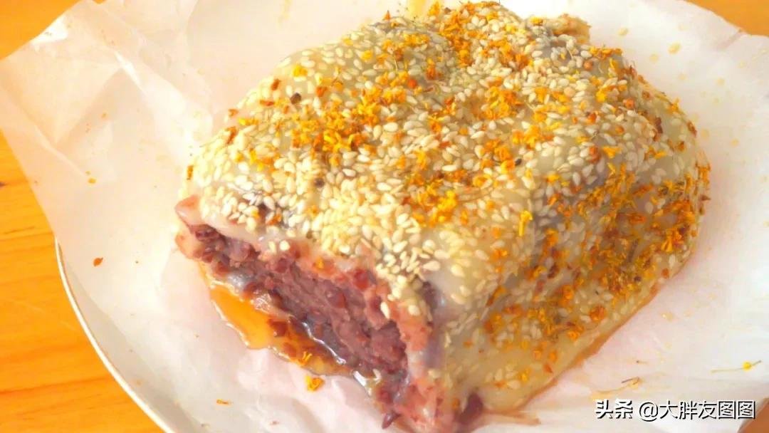 芝麻红豆年糕，教你纯手工豆沙的做法，不要搅拌机和烤箱