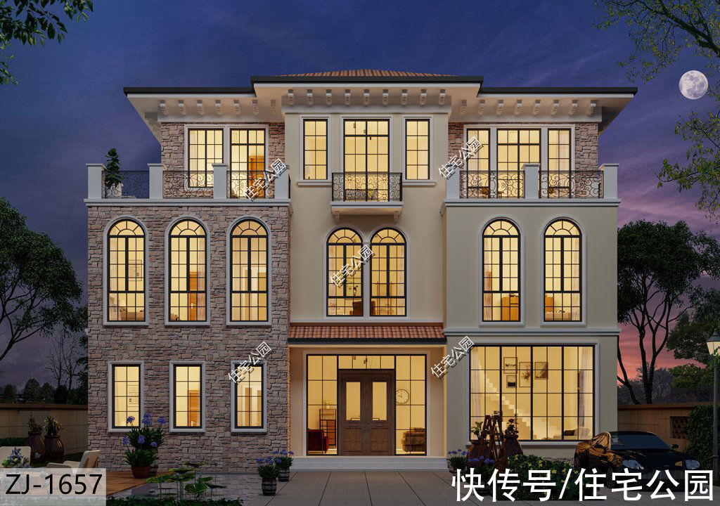 平面|推荐10套带旋转楼梯的农村别墅,楼梯做螺旋设计,美观又大气