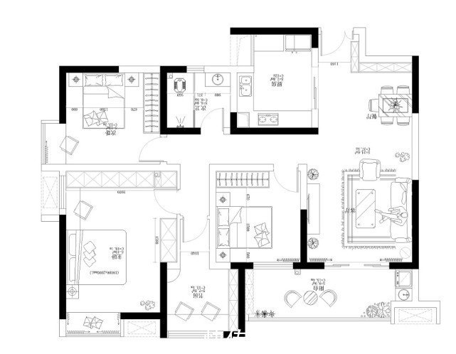 欧式|97平简欧风三居室没有特别的设计,一眼看去就感觉舒适