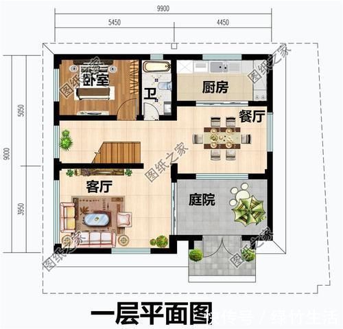 户型|农村9乘9米左右的二层建房图,占地小巧,来年住进去的就是你