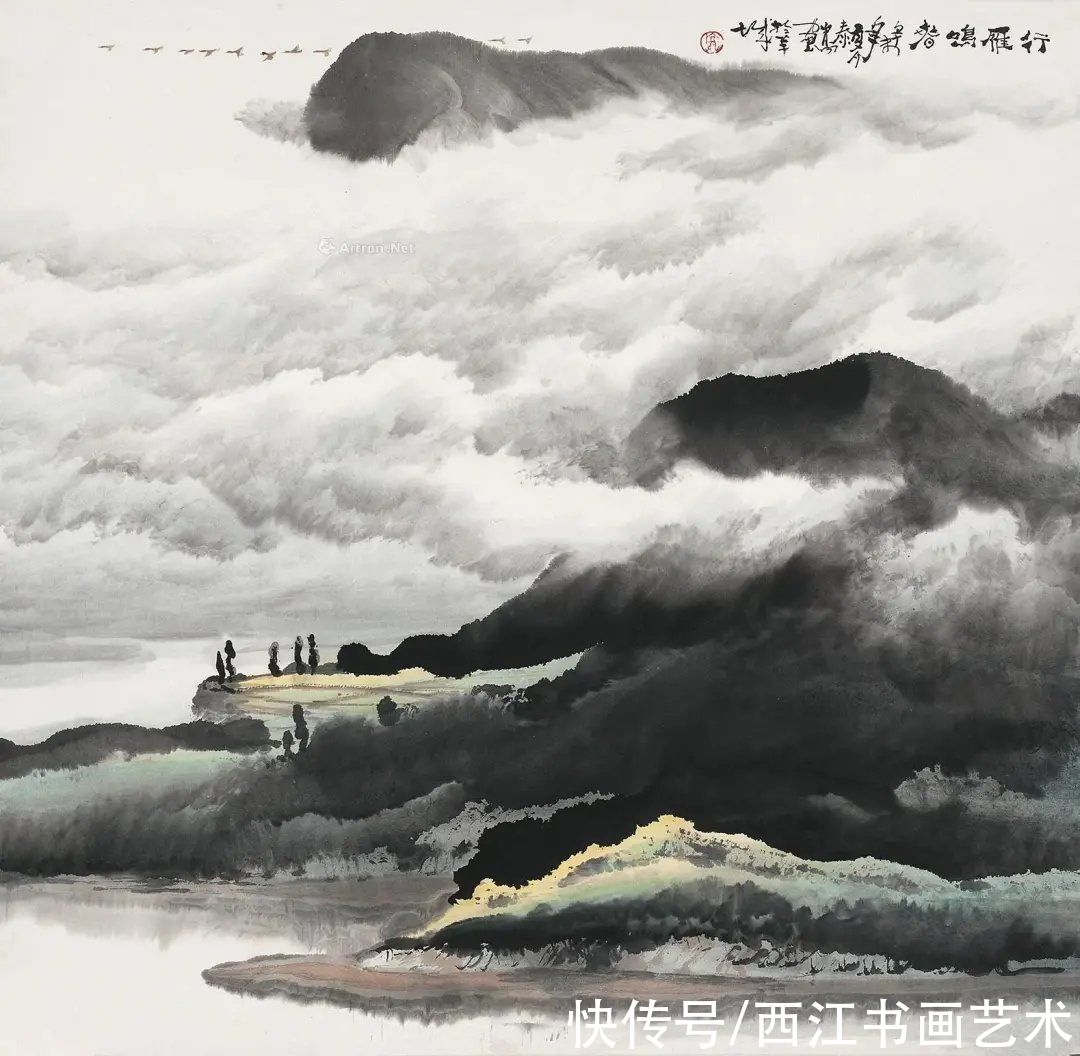 山水画&春晚绿野秀 岩高白云屯：这位岭南派画家笔下的云山雾海，厉害了