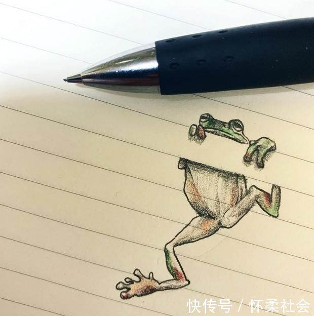 小兔兔#当本子遇到二次元插画师，爬上“栏杆”的小动物们实在太可爱了