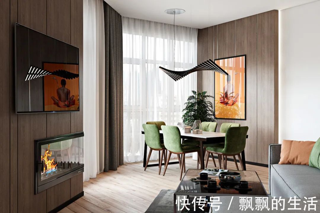 温馨|100㎡现代简约,不规则的三房户型,开放式格局,自然而温馨