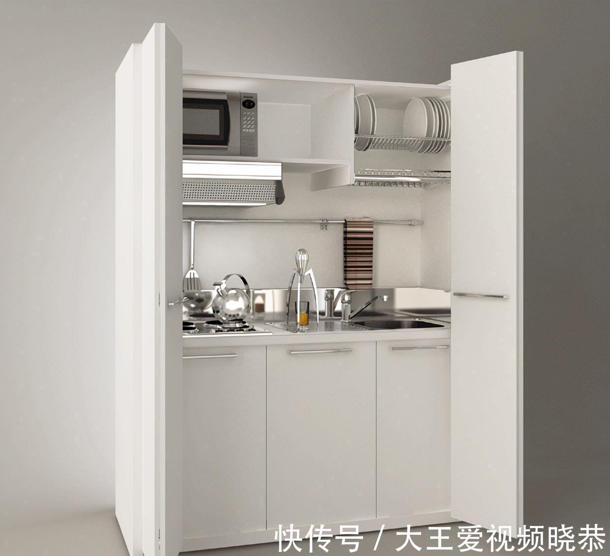开放式|“冰箱式”厨房，国外早就很流行了！看着像柜子，打开该有的都有