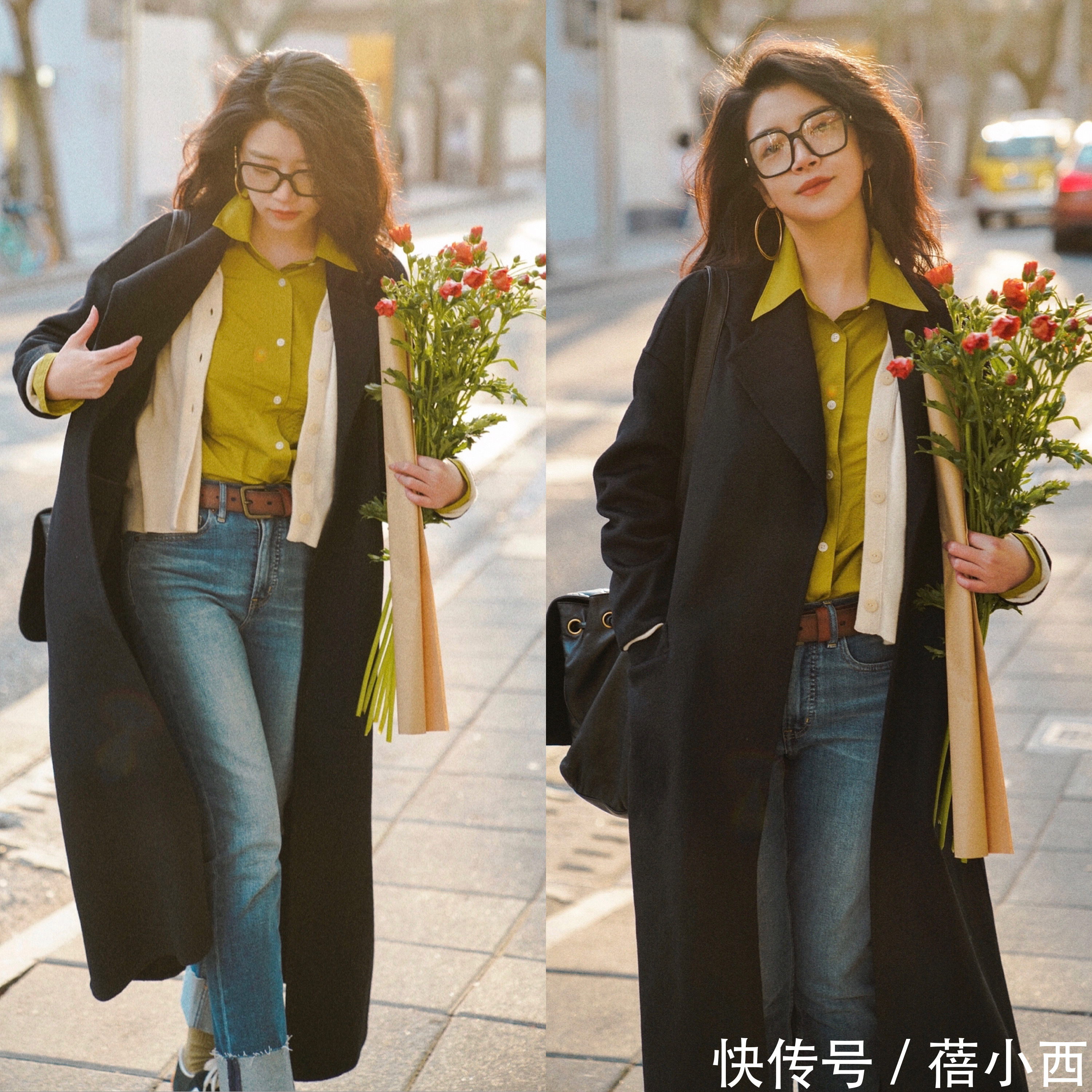 冬季|冬季穿大衣想要好看,不一定配半身裙,搭这3条长裤更高级上档次