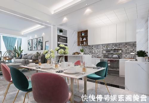 主色调|100平现代风极简家,浅色系混搭设计,让整个内景充满浪漫气息