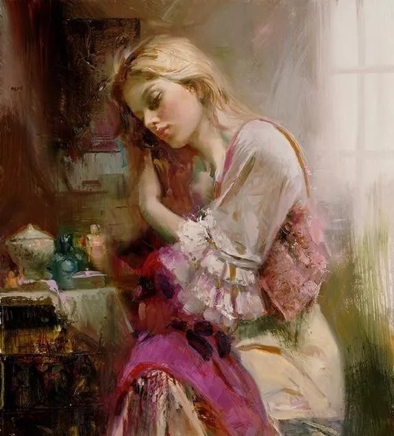 人物#皮诺德埃尼的油画人物，色彩斑斓，动静结合，光彩照人