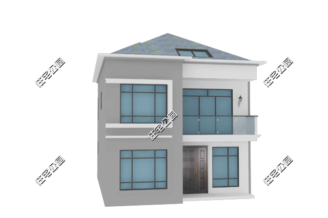 实用|8×11米西、北靠近邻居的二层现代别墅,坡屋顶设计更美更实用