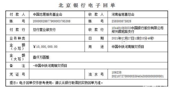 灾区|中国志愿服务基金会向河南灾区捐赠1000万元