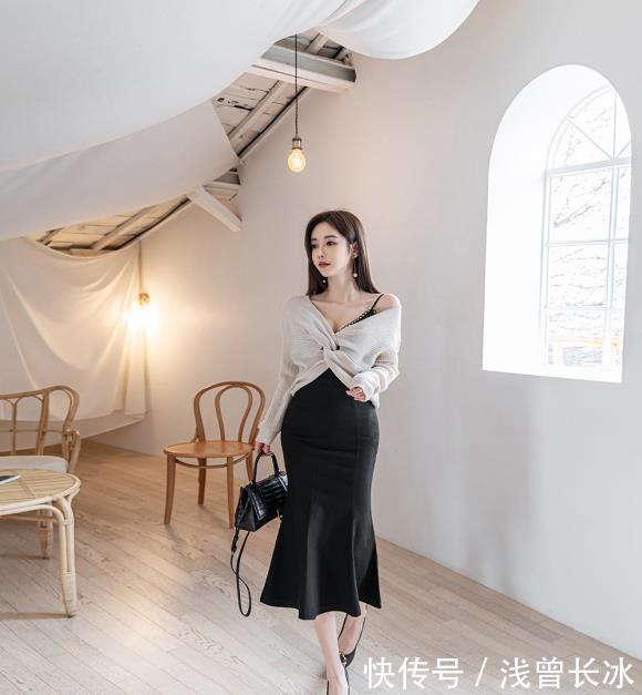 时尚|孙允珠黑色吊带蕾丝鱼尾裙,性感时尚显女人味