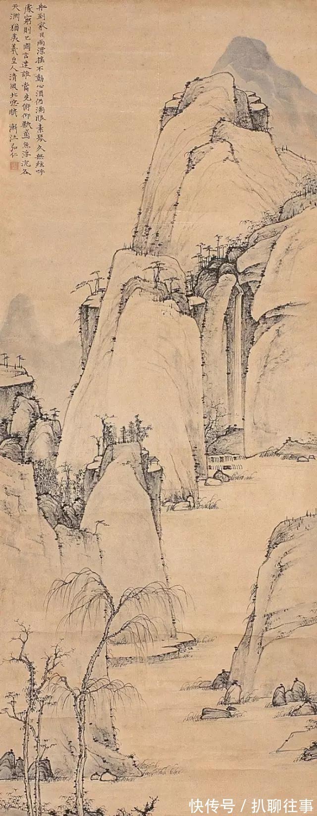 西岩松雪图@清初四大画僧笔下的意境山水,不只是养眼