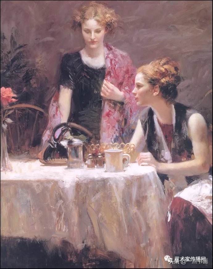 美术学院$皮诺德埃尼的油画人物，色彩斑斓，动静结合，光彩照人