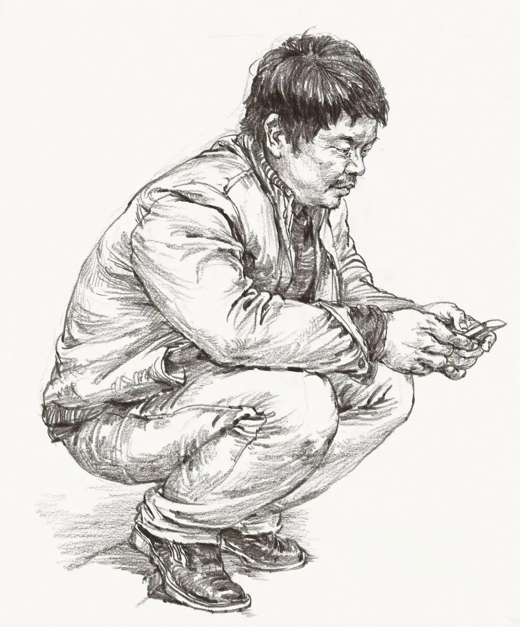 衣褶$你画的蹲姿动态速写是不是很容易“扑街”?