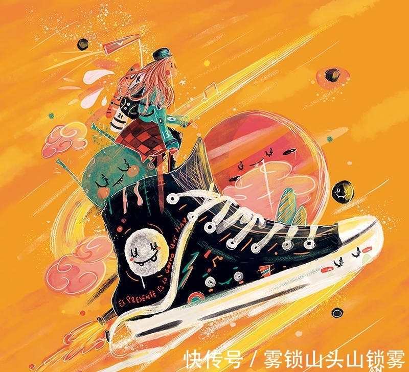 色彩|童趣的手绘插画,极具想象力的构图,近似相同的色彩