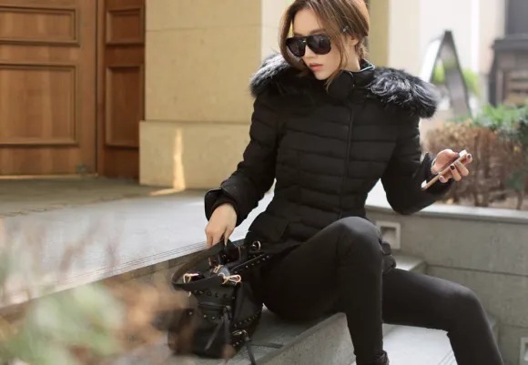 鸭绒|美图欣赏:孙允珠,初冬球线鸭绒毛领夹克服
