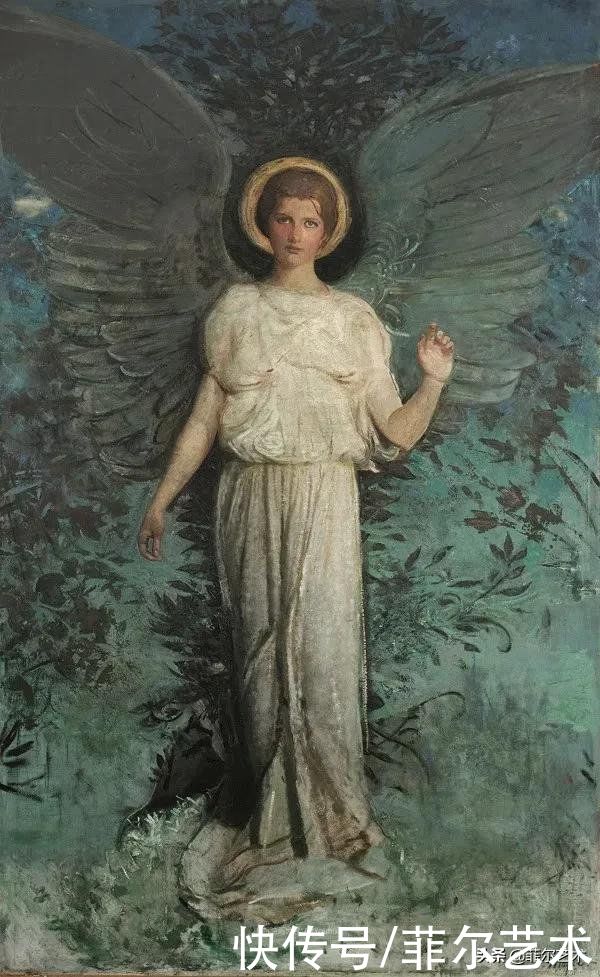 人物|空灵的天使，精美绝伦~雅培·翰德逊·泰勒女性人物油画作品欣赏
