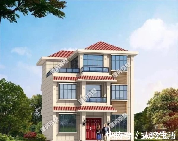 占地面积|3栋面宽10米的自建房,都用到弧形楼梯,乡村生活也会让人羡慕