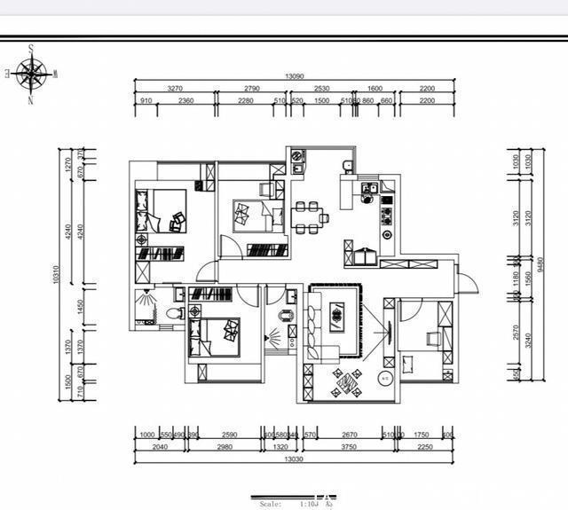 柜子|一家四口新房,鞋柜衣帽一体柜很实用,电视墙更是大气,很满意