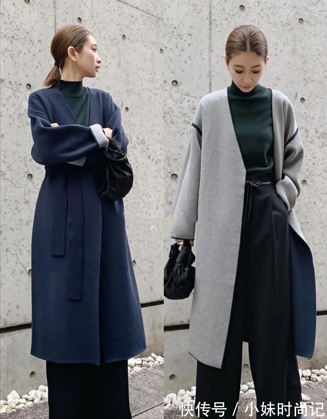 博主学 跟博主学穿搭,这个冬天用大衣+阔腿裤提升时尚感,很有范儿