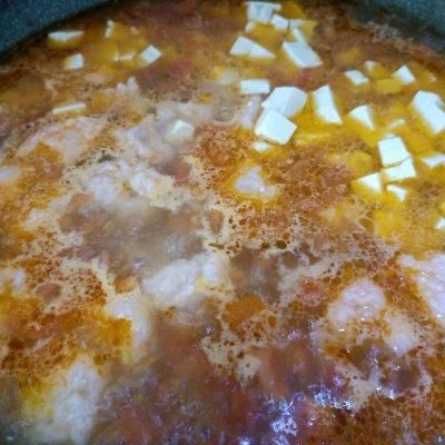 汤汁拌饭|虾滑番茄豆腐汤