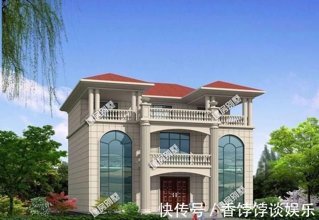 简欧|两栋客厅居中放，挑空设计的欧式别墅，盖房就该气派点