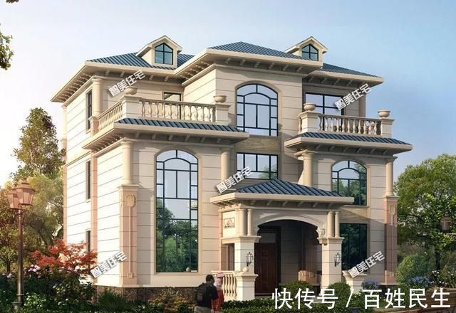 面宽|面宽11-12米之间，客厅挑空设计的欧式别墅，点亮乡村之美